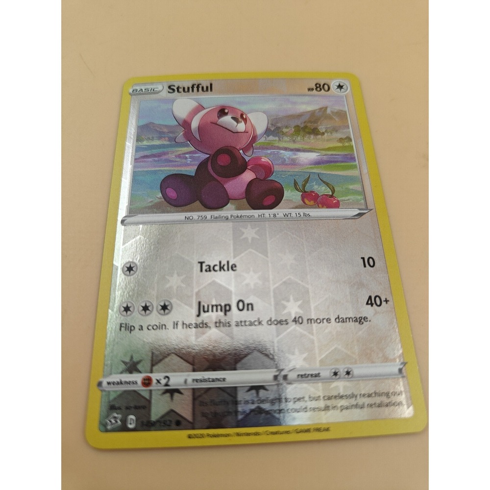 Pokemon Stufful 149/192 Reverse Holo Rebel Clash Common NM TCG Card